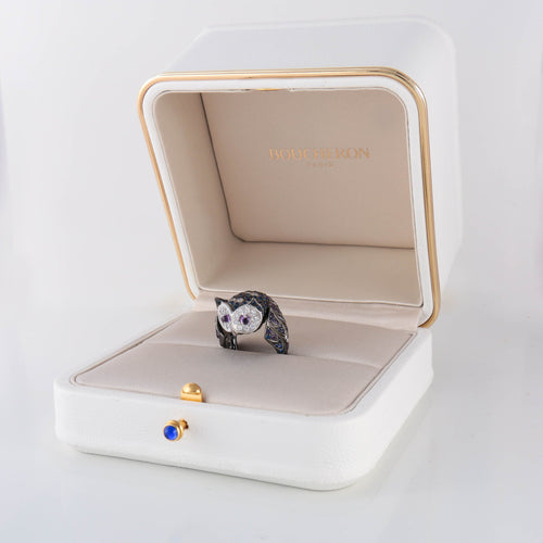 Bague 55 BOUCHERON - Bague Hibou Améthystes Saphirs Diamants 58 Facettes
