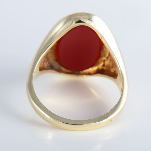 Bague 56 Bague Chevalière Cornaline gravée 58 Facettes 432.2