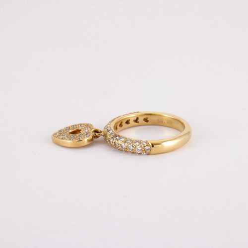 Bague 53 POIRAY - bague coeur en or jaune, diamants 58 Facettes