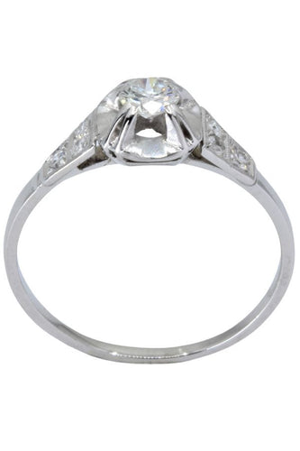 Bague SOLITAIRE ART DÉCO DIAMANTS 0.22 CARAT 58 Facettes 048701