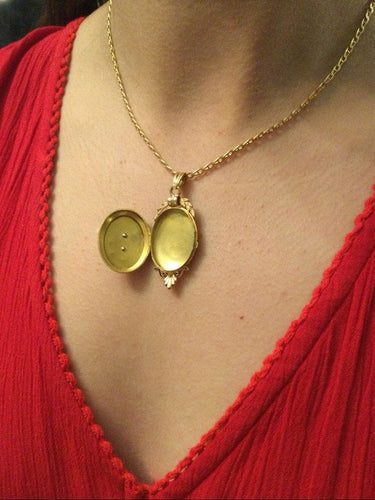 Pendentif Savard - Médaillon Photo Or Et Perles Napoléon III 58 Facettes 949564