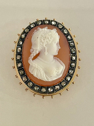 Pendentif Pendentif Camée Entouré De Diamants 58 Facettes 986864