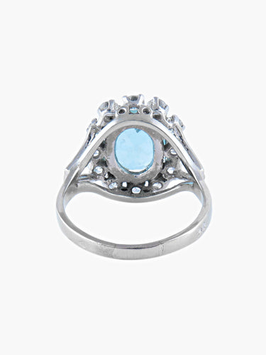 Bague Bague Marguerite Aigue-marine & Diamants 58 Facettes