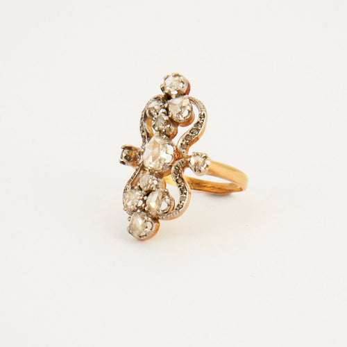 Bague 53 Bague Marquise volutes Diamants 58 Facettes