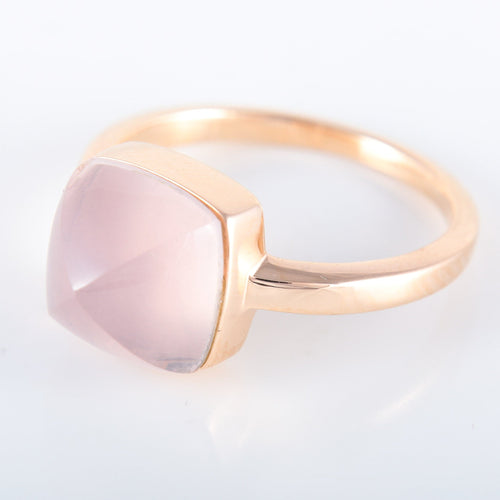 Bague 53 FRED - Bague Pain de sucre or rose quartz rose 58 Facettes