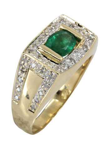 Bague BAGUE MODERNE ÉMERAUDE ET DIAMANTS 58 Facettes 050111