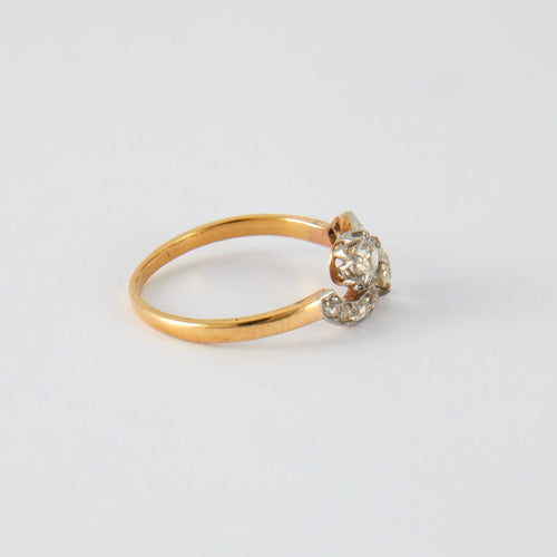 Bague Bague Toi & Moi Or Jaune Platine Diamants 58 Facettes LOT 1588