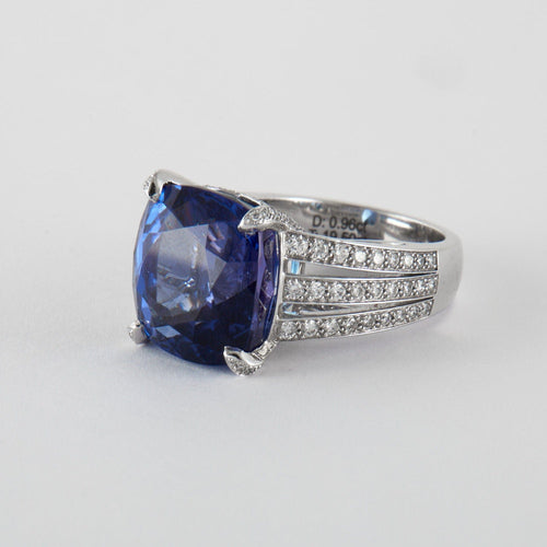 Bague 53 Bague Or Gris Tanzanite & diamants 58 Facettes