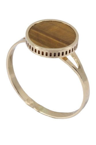 Bague 52 Bague œil de tigre, en or jaune 58 Facettes 063571