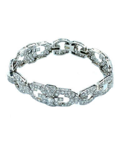 Bracelet Bracelet Art Déco platine et diamants 8ct 58 Facettes