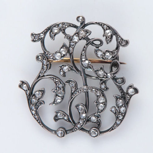 Broche Broche monogramme E.S 58 Facettes JE29