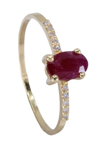 Bague 53 Bague rubis, diamants 58 Facettes 063581