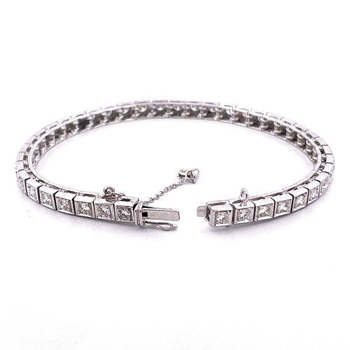 Bracelet Bracelet tennis  diamants et or blanc 58 Facettes