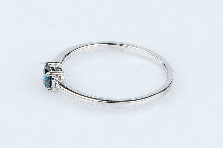 Bague Bague solitaire diamant fancy blue en or blanc 58 Facettes 53072-52-28