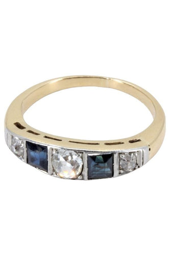 Bague BAGUE ART-DÉCO SAPHIRS ET DIAMANTS 58 Facettes 056271