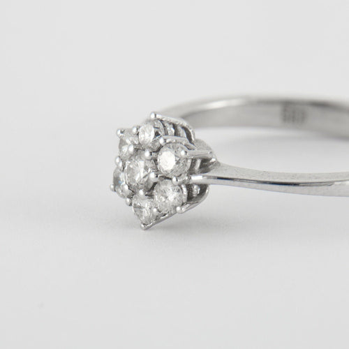 Bague 54 Bague Or blanc Diamants 58 Facettes