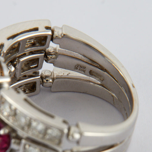 Bague 56 BULGARI - Bague 3 anneaux Pierres 58 Facettes