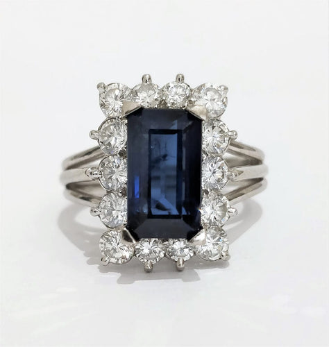 Bague 53 Bague Marguerite saphir entourage diamants 58 Facettes 1-425/8