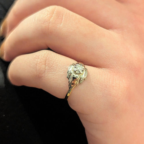 Bague Bague Art Déco 3 ors et diamant 58 Facettes 24981