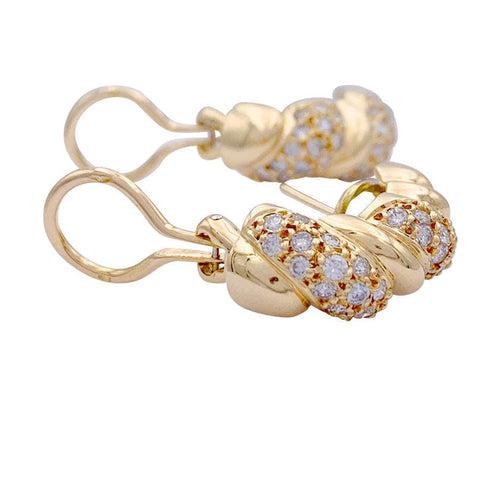 Boucles d'oreilles Boucles d'oreilles or jaune et diamants. 58 Facettes 32738