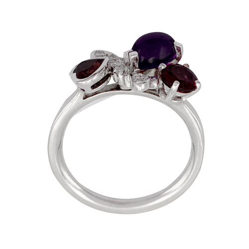 Bague 49 Bague Chaumet, "Attrape-moi...si tu m'aimes", or blanc, améthyste, grenat, diamants. 58 Facettes 32192