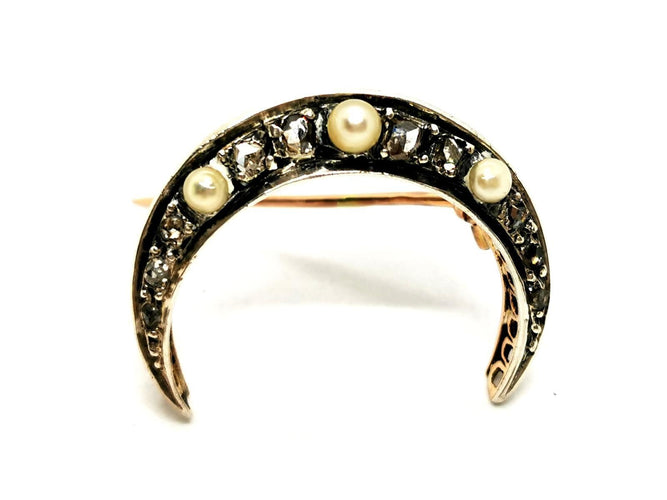 Broche Broche Lune Or jaune Perle 58 Facettes 1791809CN