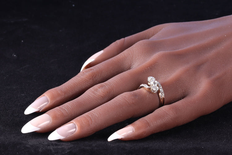 Bague 56 L'amour à travers le temps : bague en or et diamants Belle Époque des années 1920 58 Facettes 24029-0362