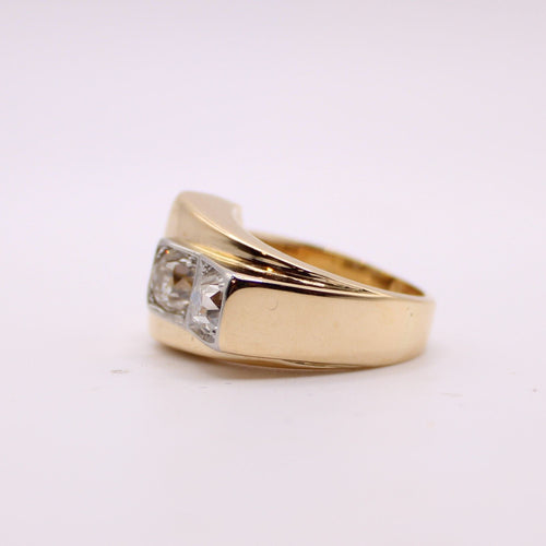 Bague 52 Bague Tank or jaune et 2 Diamants 58 Facettes