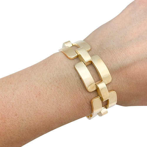 Bracelet Bracelet Tank en or rose. 58 Facettes 31395