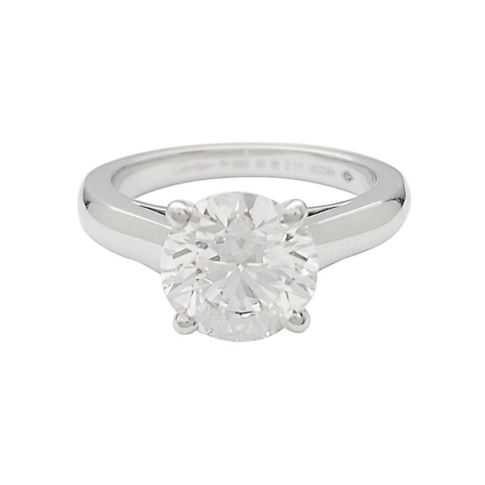 Bague 50 Solitaire Cartier, "1895", platine. 58 Facettes 32118