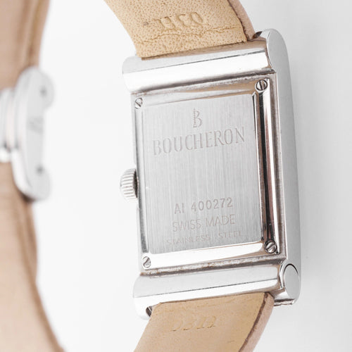 Montre Montre rectangulaire en acier Boucheron collection Reflet 58 Facettes