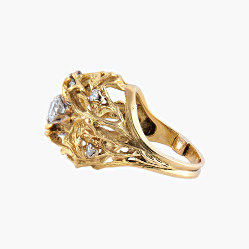 Bague 50 / Or Jaune / Diamants BAGUE "DOME" OR & DIAMANTS 58 Facettes BO/220074