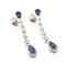 Boucles d'oreilles Pendants d'oreilles saphirs poire diamants or blanc 58 Facettes