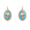 Boucles d'oreilles Dormeuses anciennes émaillées bleu turquoise 58 Facettes 22-398