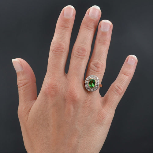 Bague 57 Bague ancienne tsavorite et diamants 58 Facettes 22-265