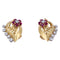Boucles d'oreilles Boucles d'oreilles vintage, "Feuilles", or rose, diamants, rubis. 58 Facettes 32319