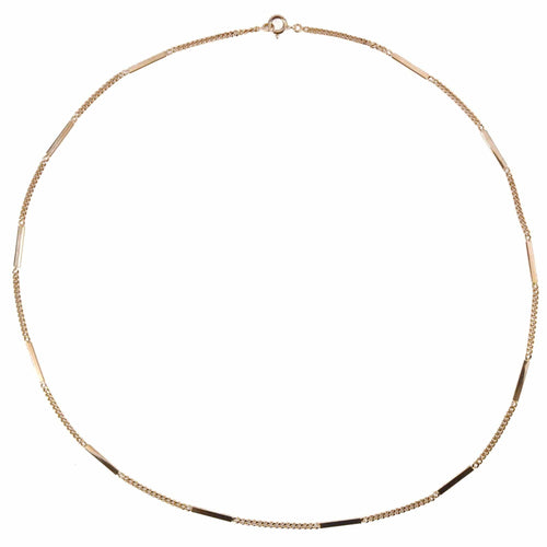 Collier Chaine vintage en or rose gourmette et batonnets 58 Facettes 22-499A