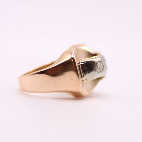 Bague Bague Tank or jaune Trilogie de diamants 58 Facettes