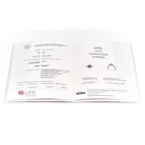 Bague 55 Bague Marguerite Or blanc Saphir 58 Facettes 1692972CN