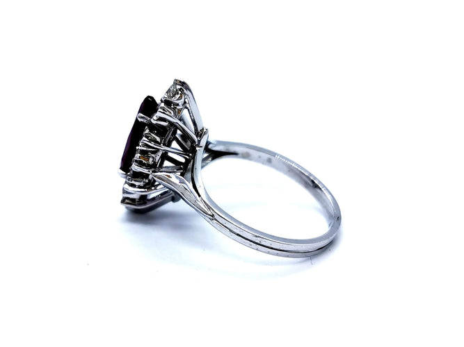 Bague 54 Bague Or blanc Rubis 58 Facettes 726701CN