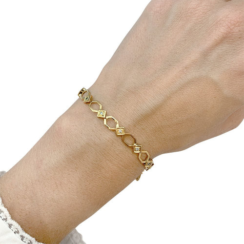Bracelet Bracelet en or jaune, diamants 58 Facettes 31641