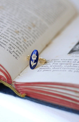Bague Bague sentimentale fleur perles sur émail 58 Facettes