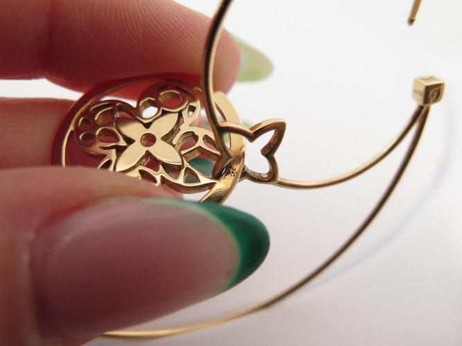 Boucles d'oreilles boucles d'oreilles LOUIS VUITTON or creoles resille monogram 58 Facettes 249783