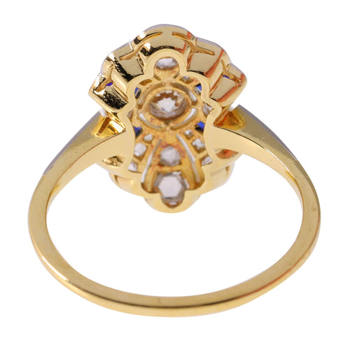 Bague 55 Bague de fiançailles Art Déco Diamant Saphir 58 Facettes 23263-0558