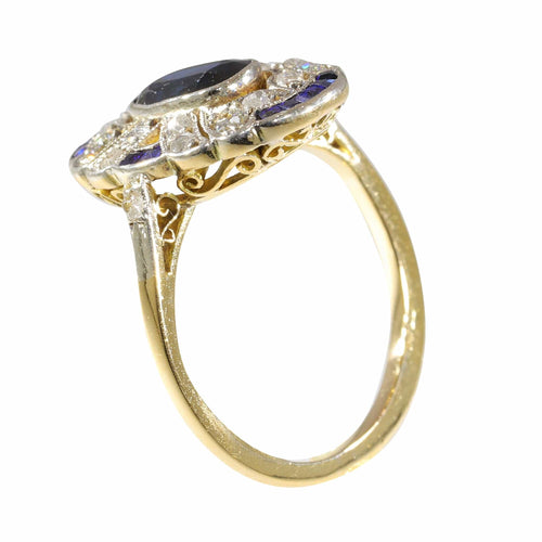 Bague 55 Bague de fiançailles Art Déco diamants Saphirs 58 Facettes 23263-0556
