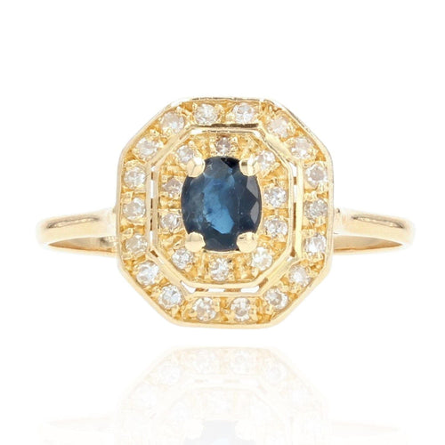 Bague 53 Bague occasion saphir diamants or jaune 58 Facettes 21-222A