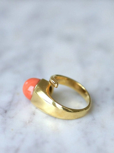 Bague Bague clou or et corail 58 Facettes