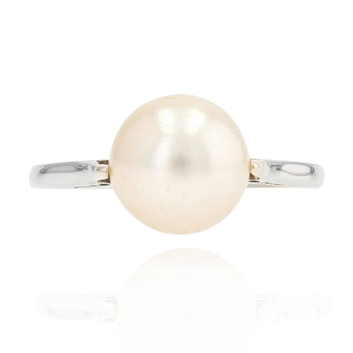 Bague 53 Bague ancienne perle de culture en solitaire 58 Facettes 18-196