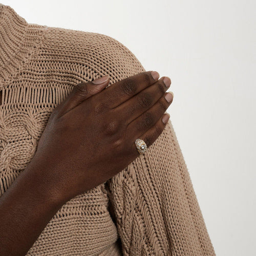 Bague 55 Bague Jonc pavée Or jaune Diamants 58 Facettes