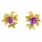 Boucles d'oreilles Boucles d'oreilles vintages, or jaune, améthystes, turquoises. 58 Facettes 31336